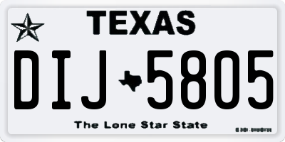 TX license plate DIJ5805