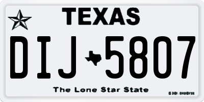 TX license plate DIJ5807