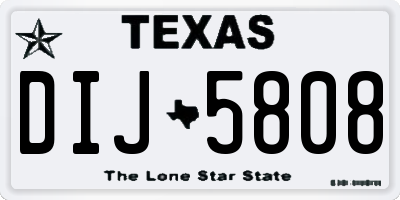 TX license plate DIJ5808