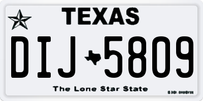 TX license plate DIJ5809