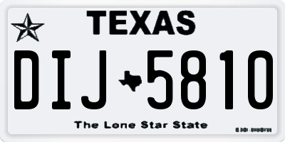 TX license plate DIJ5810