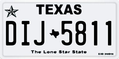 TX license plate DIJ5811