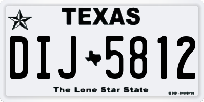 TX license plate DIJ5812