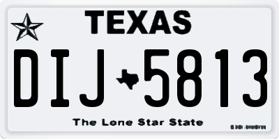 TX license plate DIJ5813