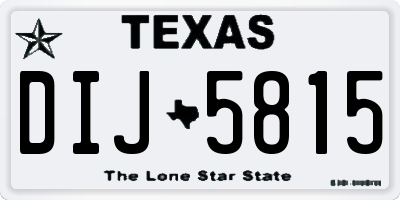 TX license plate DIJ5815