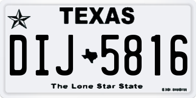 TX license plate DIJ5816