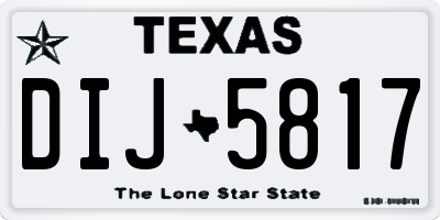 TX license plate DIJ5817