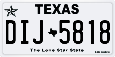 TX license plate DIJ5818