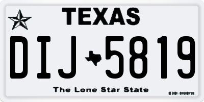 TX license plate DIJ5819