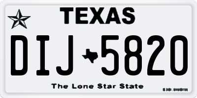 TX license plate DIJ5820