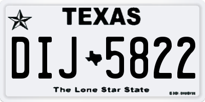 TX license plate DIJ5822