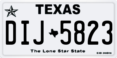 TX license plate DIJ5823