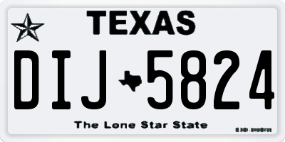 TX license plate DIJ5824