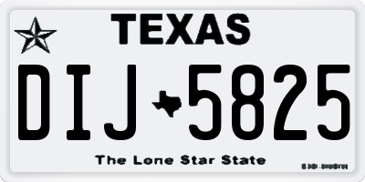 TX license plate DIJ5825