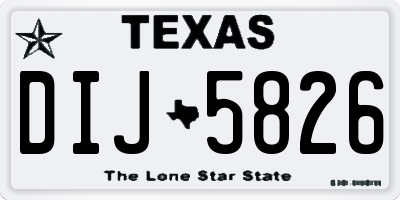 TX license plate DIJ5826