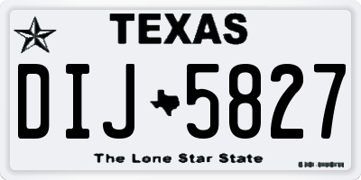 TX license plate DIJ5827
