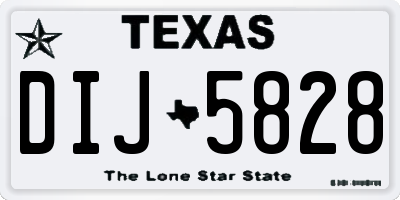 TX license plate DIJ5828