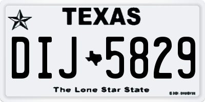 TX license plate DIJ5829