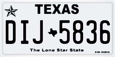 TX license plate DIJ5836