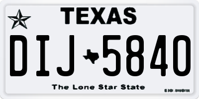 TX license plate DIJ5840