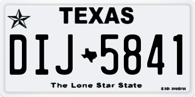 TX license plate DIJ5841