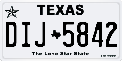 TX license plate DIJ5842