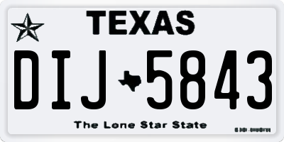 TX license plate DIJ5843