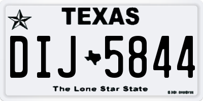 TX license plate DIJ5844
