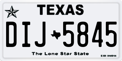 TX license plate DIJ5845