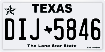TX license plate DIJ5846