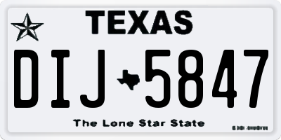TX license plate DIJ5847