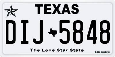 TX license plate DIJ5848