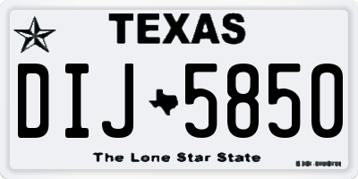 TX license plate DIJ5850