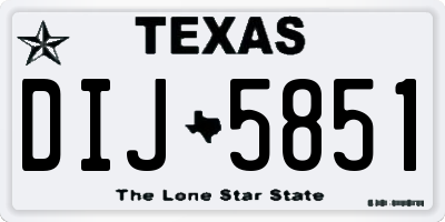 TX license plate DIJ5851