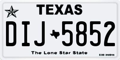 TX license plate DIJ5852