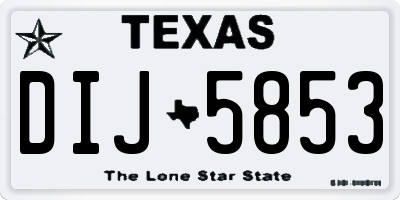 TX license plate DIJ5853