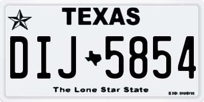 TX license plate DIJ5854