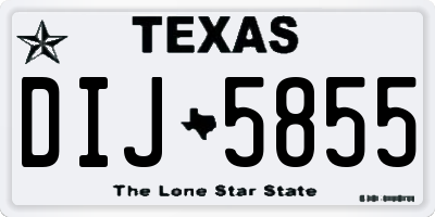 TX license plate DIJ5855