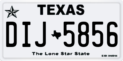 TX license plate DIJ5856