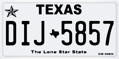 TX license plate DIJ5857