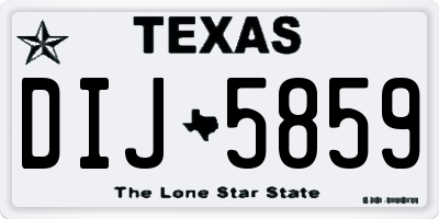 TX license plate DIJ5859