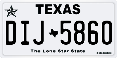 TX license plate DIJ5860