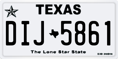 TX license plate DIJ5861