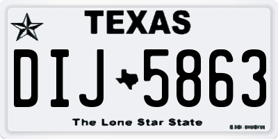 TX license plate DIJ5863