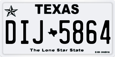 TX license plate DIJ5864
