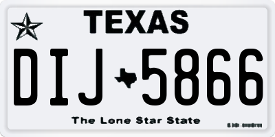 TX license plate DIJ5866