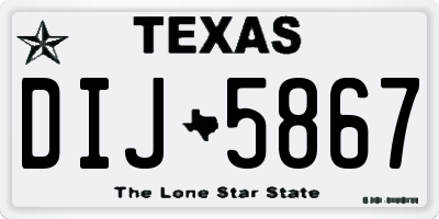 TX license plate DIJ5867