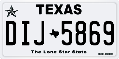 TX license plate DIJ5869