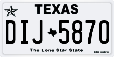 TX license plate DIJ5870