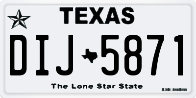 TX license plate DIJ5871